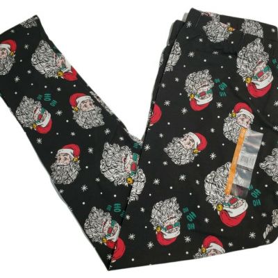 No Boundaries Womens Black Santa With And Without Sunglasses Legging Size Medium